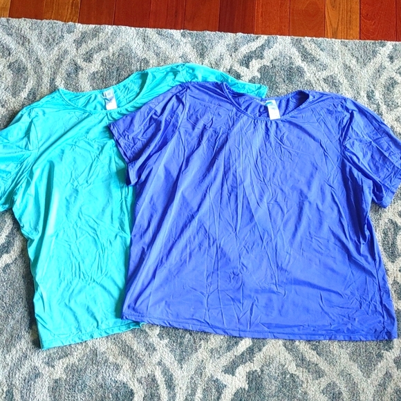 Swim 365 Swim Tops Nylon Spandex Short Sleeve Womens Size 22 24 2 Pack - Picture 2 of 9